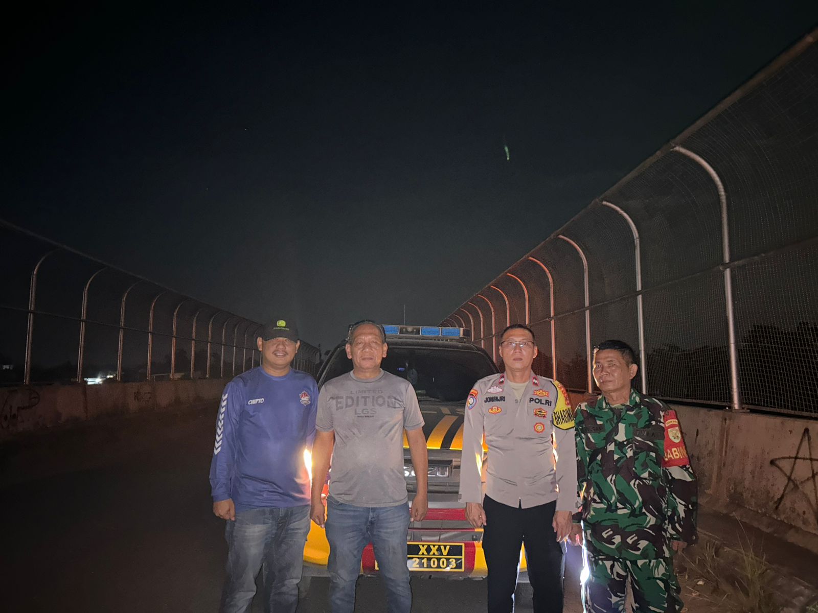 Polsek Natar Gencarkan Patroli Malam Bersama TNI dan Tokoh Masyarakat, Jaga Situasi Aman dan Kondusif
